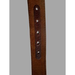 Larry Mahan Brown Genuine Leather Belt Silver Buckle 40&Prime; Length Made in China