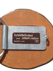 Earthtones Brown Gray Polished Agate Stone Slice Belt Buckle