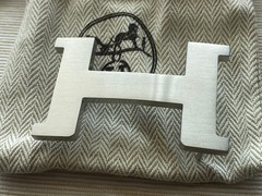 H 24mm silver belt buckle
