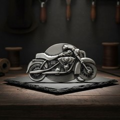 Motorcycle Belt Buckle Antique Copper Rustic Western Look Biker Metal Design