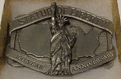 Vintage 1984 Metal Belt Buckle, Statue of Liberty, Nice Western Style Design