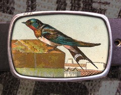 Pretty Bird Vintage Inspired Art Gift Birds Belt Buckle