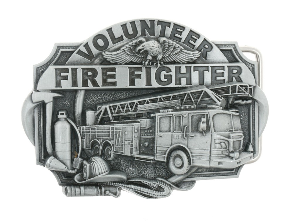 Volunteer Fire Fighter Fire Engine Truck Metal Belt Buckle