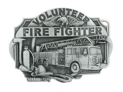 Volunteer Fire Fighter Fire Engine Truck Metal Belt Buckle