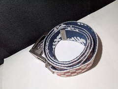 VANS OFF THE WALL BELT & BUCKLE RED CHECK BLUE FLORAL DESIGN