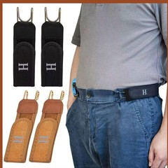 2PCS No Buckle Elastic Belt Hook Adjustable Waist Belt Clips for Men & Women