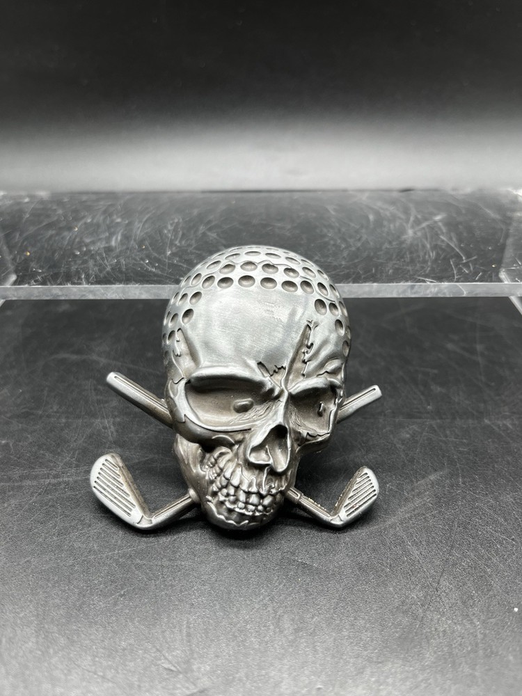Tattoo Golf Wild Skull Belt Buckle