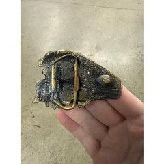 Vintage 1980s Green Train Car 3D Belt Buckle Great American Buckle Co
