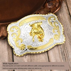 Large Golden Horse Bull Cowboy Belt Buckle for Men – Texas American Flag Accesso