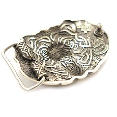 German silver Belt buckle Grizzly Bear, Animal belt buckle, Brown bear buckle