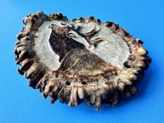Vintage Elk Antler Belt Buckle Hand Carved M Horvat Western Rustic