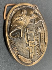 Zebco 40th Anniversary 1949-1989 Limited Edition Fish metal belt buckle