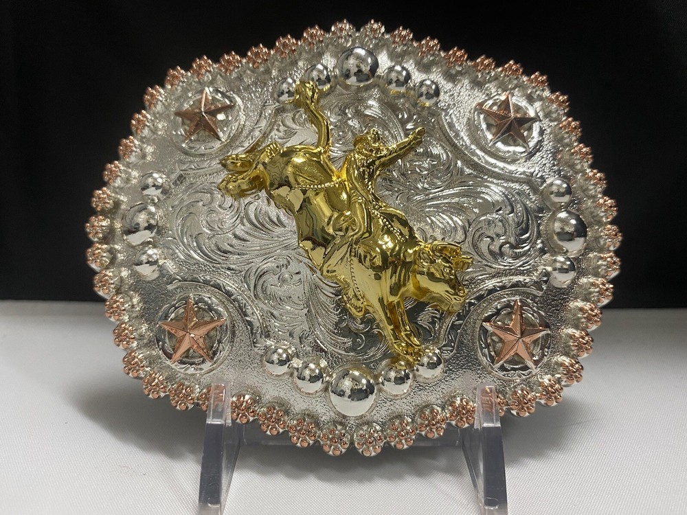 Rodeo Texas cowboy western style belt buckle Hebilla Vaquera Con Jinete