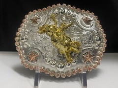 Rodeo Texas cowboy western style belt buckle Hebilla Vaquera Con Jinete