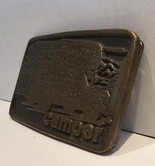 Vintage, 1975, FORD TRAVEL TRAILER / CAMPER, Brass Belt Buckle MENS Collectible