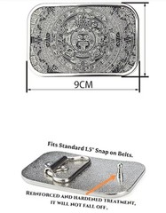 Gold Aztec Mayan calendar medallion mens women&rsquo;s belt buckle silver available