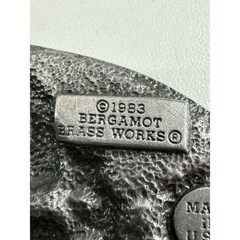 Bergamot 1983 Vintage Brass Works Belt Buckle Sailing Ship w/Belt