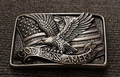 Nocona God Bless America Buckle American Flag Belt Buckle 37015 NEW