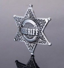 Pewter Sheriff Cop Star Badge Belt Buckle