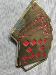 Vintage Baron 5937 Solid Brass Royal Flush Playing Cards Belt Buckle