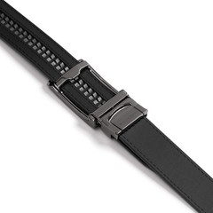 SlideBelts Men&rsquo;s Vegan One Size, Black Leather With Buckle (Vegan)