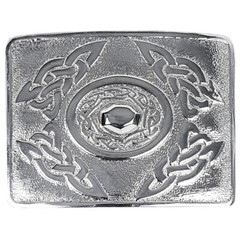 Celtic Oval Chrome Kilt Belt Buckle