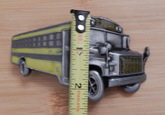 NEW!! School Bus Yellow 3D Bus Driver Metal Belt Buckle Enamel Inlay