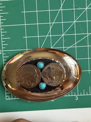 Vintage SW artisan B Cayaditto, BC, Buffalo Nickel belt buckle