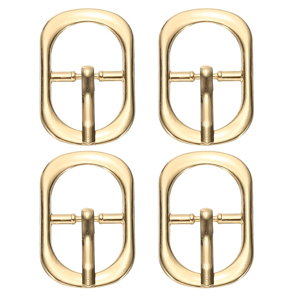 4 Pcs 0.6 Inch Single Prong Buckle Oval Center Bar Buckle, Rose Gold