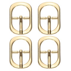 4 Pcs 0.6 Inch Single Prong Buckle Oval Center Bar Buckle, Rose Gold