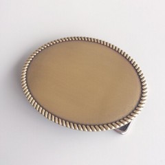 Antique Bronze Plated Western Rope Oval Blank Custom Belt Buckle also Stock US