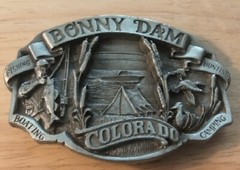 1987 Vintage Bonny Dam Colorado Fishing Hunting Boating Siskiyou Belt Buckle