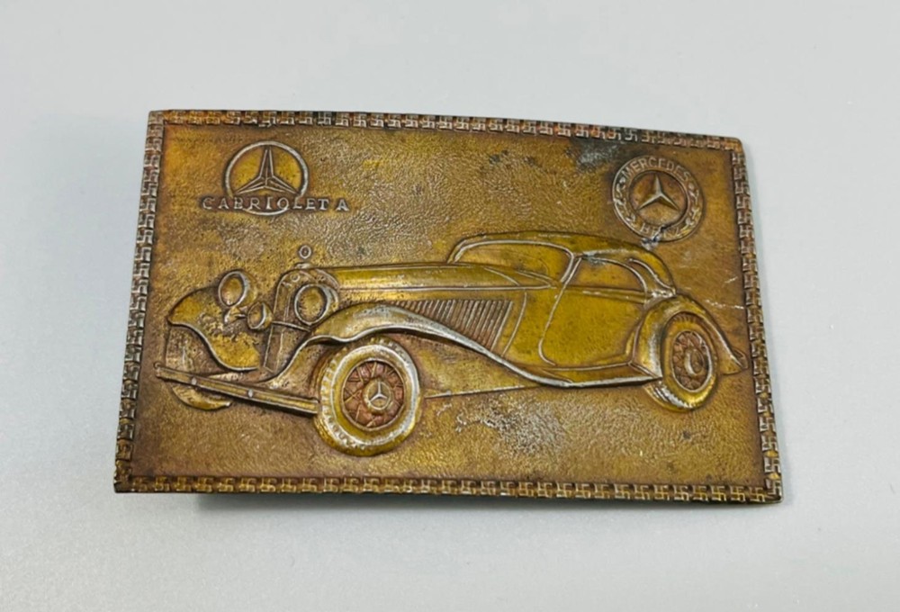 Vintage Lewis Buckles Chicago Mercedes Benz Cabriolet A Brass Belt Buckle