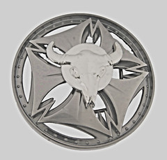 Bull Longhorn Belt Buckles Silver Gunmetal Vintage Spinner Western Cowboy Rodeo