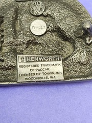 KENWORTH Tonkin 1985 B-42 Pewter Belt Buckle Semi Truck Trucker Vintage
