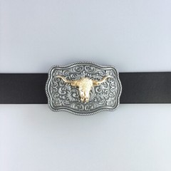 Small Size Vintage Bull Head Western Belt Buckle Boucle de Ceinture
