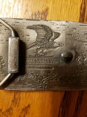 VTG METAL EAGLE BELT BUCKLE &rsquo;77 LEWIS CORP. , PALATINE IL SIGNED VAP ON FRONT