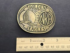 NRA Golden Eagles National Rifle Association Belt Buckle Brass Golden
