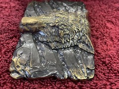 Belt buckle « Fenrir Wolf », Animal Brass belt buckle; Werewolf belt buckle