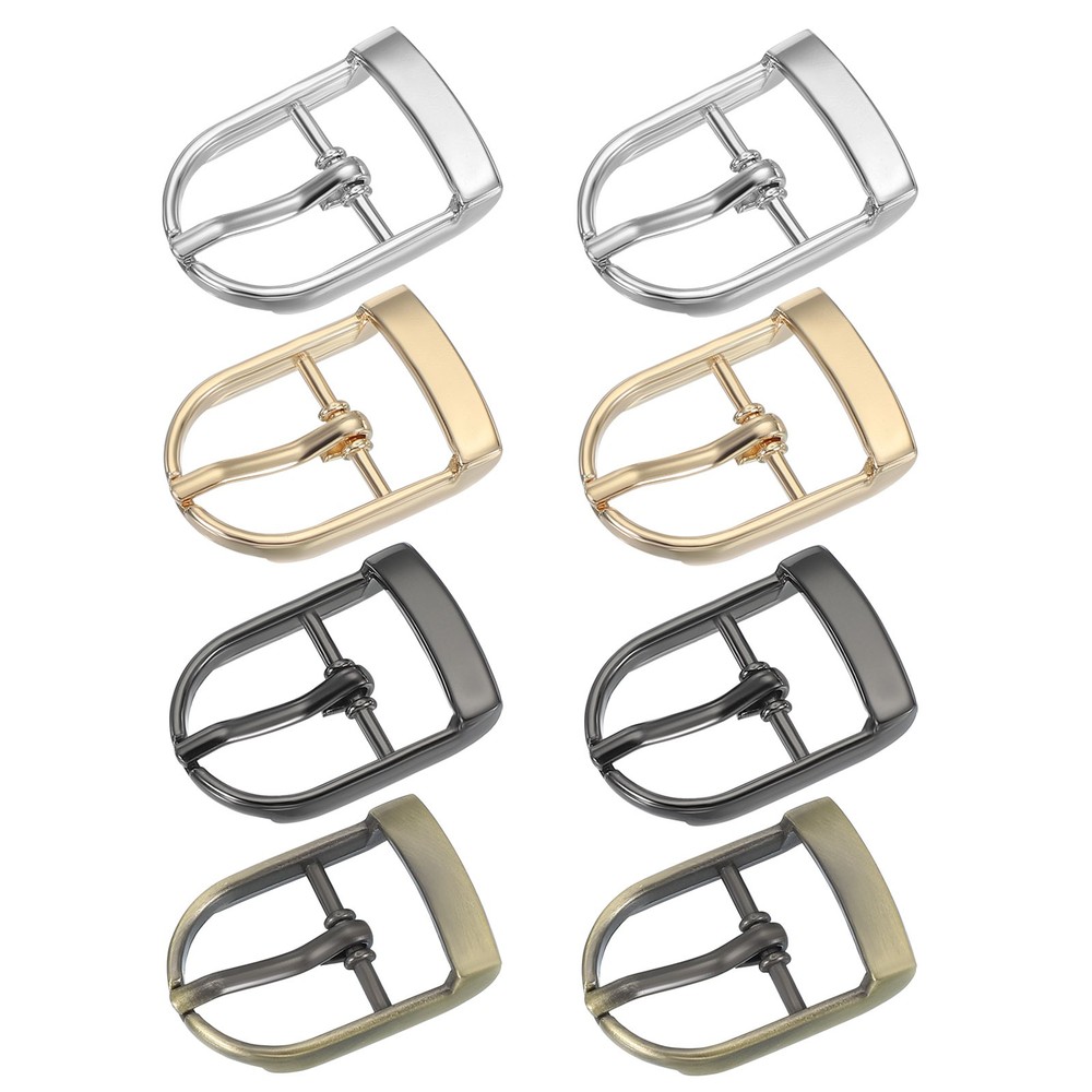 8Pcs 0.8&Prime; Single Prong Belt Buckle Roller Buckle Black/Silver/Light Gold/Brown