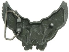 Western American Eagle Silver Plated Metal Belt Buckle