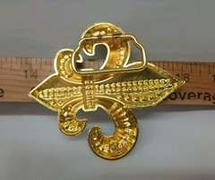 New Gold & Black Metal Belt Buckle With Rhinestones 3.5&Prime; Wide
