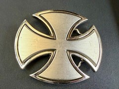 Maltese Iron Cross Religious Gothic Punk Vibe Cutout Silver Color Belt Buckle