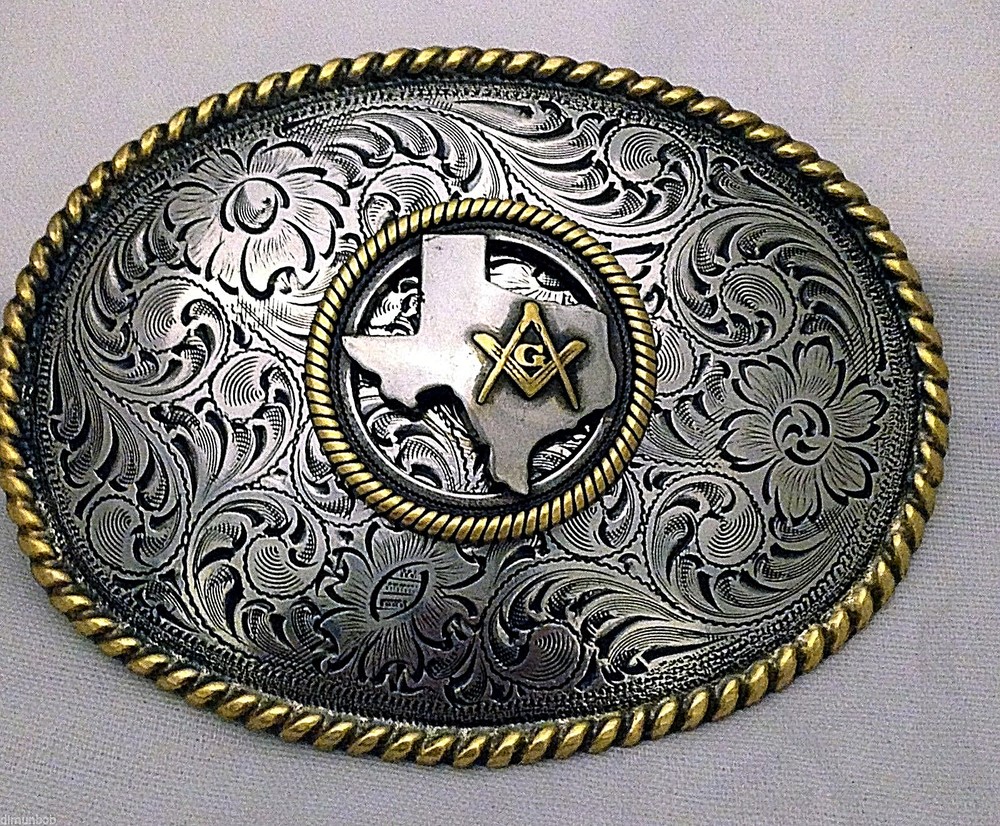 Texas Masonic Western Style Buckle