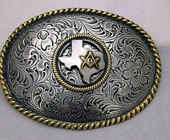 Texas Masonic Western Style Buckle