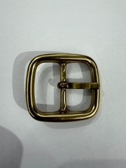 Solid Brass Raw Brass Center Bar Belt Buckle Made in Italy Fits 1&Prime; Belt Strap
