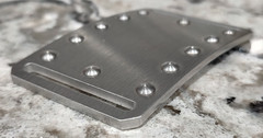 GRIP6 BELT BUCKLE – AIRPLANE RIVETS – RAW ALUMINIUM – 1.5 INCH WIDE