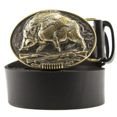 Belt buckle Wild boar hunting, Hunting belt, Solid brass buckle