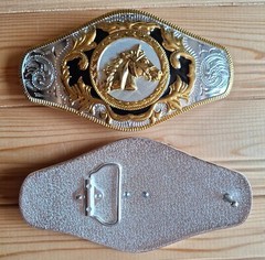 BIG Horse western country silver & gold & black belt buckle (choice designs)