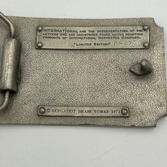 VINTAGE BERGAMOT BRASS WORKS International Auto Wagon 1907-1909 Belt buckle EUC